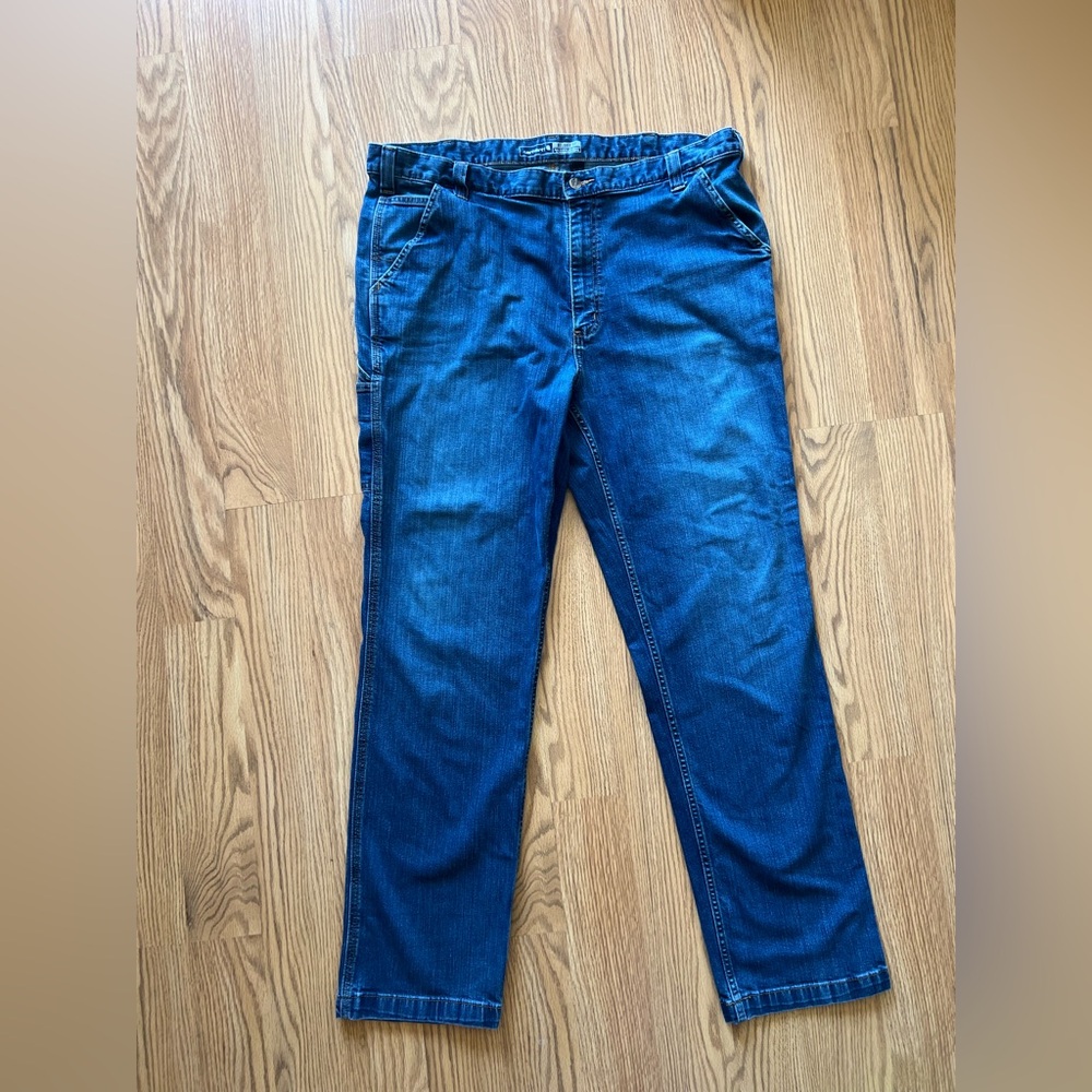 Carhartt Rugged Flex Relaxed Fit Denim Utility Jeans 42x34 Blue Workwear